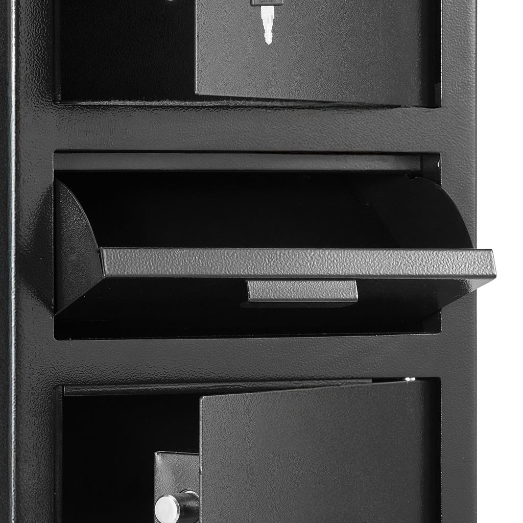 3.6 Cubic Feet Drop Safe, Large Capacity Front Drop Slot Safe Box with Digital Keypad, Heavy Duty 3 Tiers Cash Depository Box
