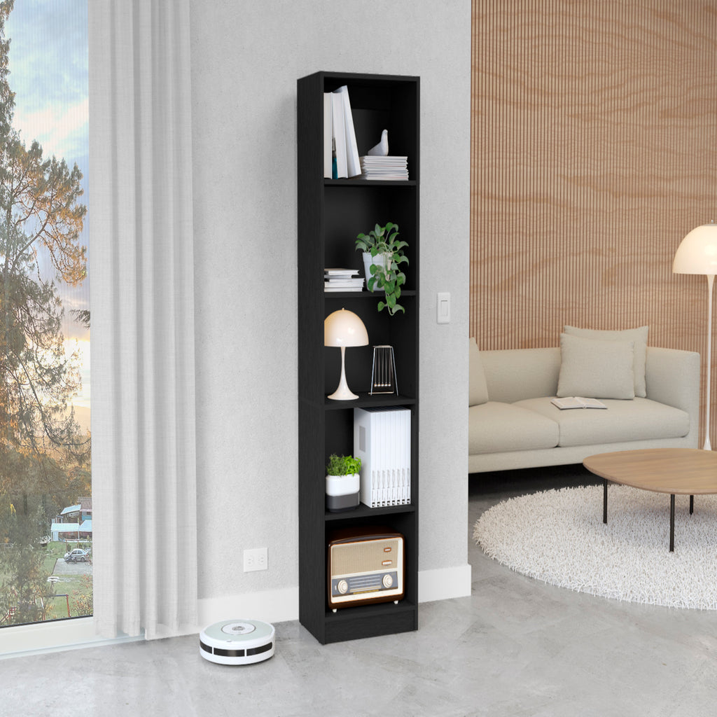 Bookcase Compact Bookshelf with Multiple Shelves, Black | Premium Home Decor - Grand Goldman