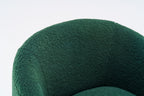 Teddy Fabric Swivel Accent Armchair Barrel Chair With Black Powder Coating Metal Ring,Dark Green - Grand Goldman Shop