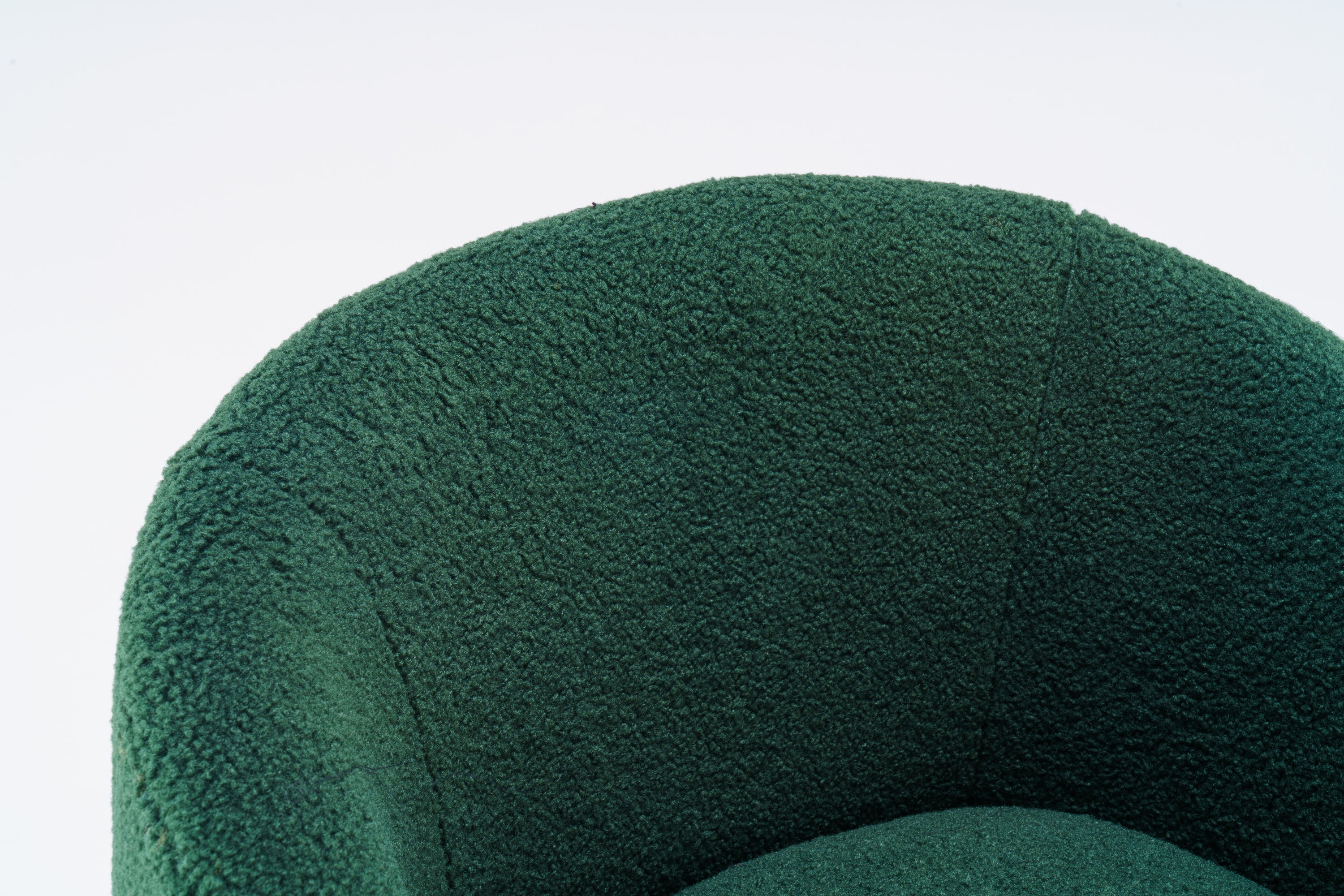 Teddy Fabric Swivel Accent Armchair Barrel Chair With Black Powder Coating Metal Ring,Dark Green - Grand Goldman Shop