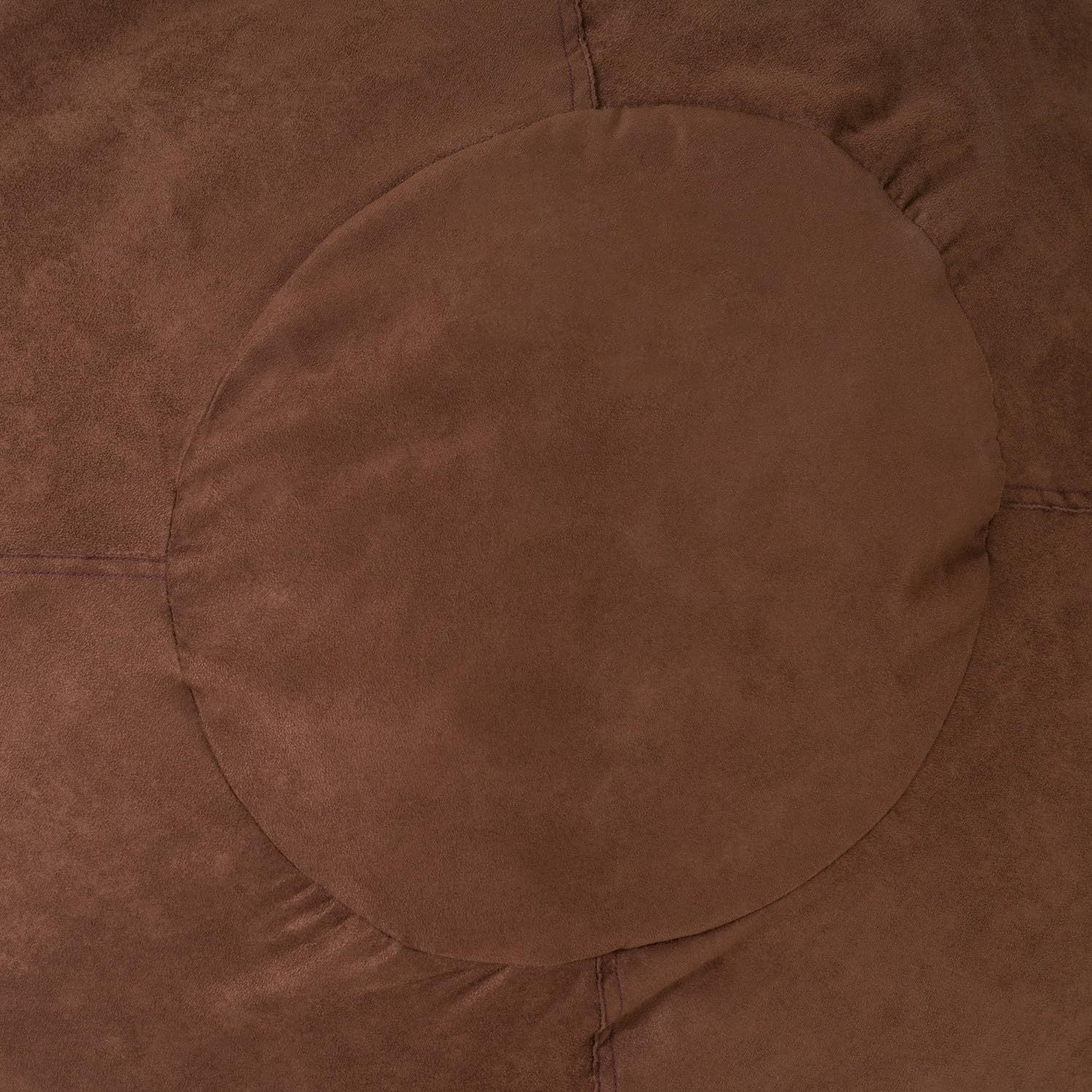 Comfortable High-Density Shredded Foam Bean Bag Chair with Removable Microsuede Cover, French Roast, 5-Foot - Grand Goldman Shop