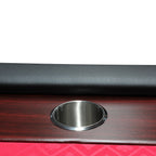 96' Light Series Foldable Poker Table with Wooden Racetrack Felt Stainless Legs Cup Holders Red - Grand Goldman