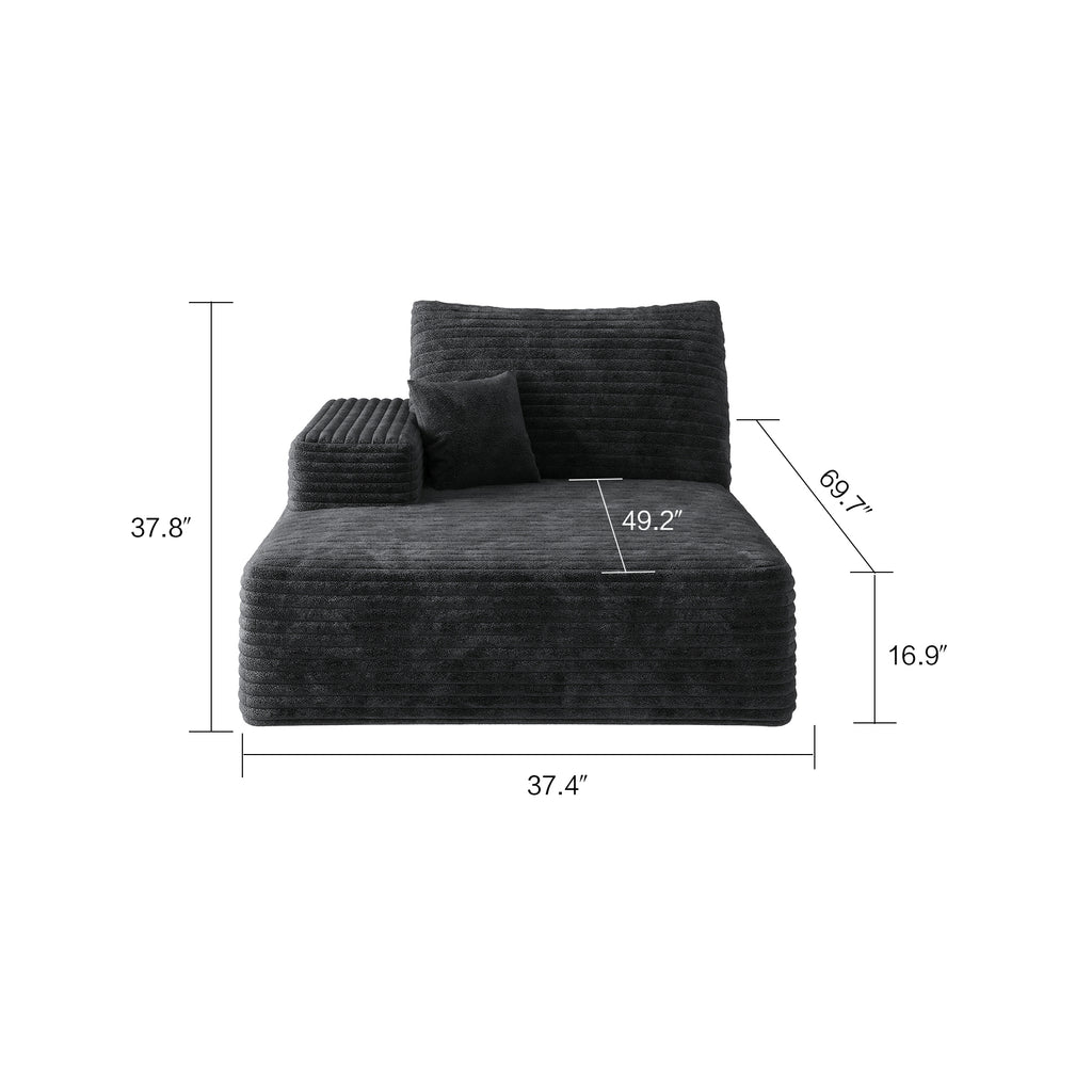 Y119-RIGHT-SLEEPER-BLACK-SOFA - Grand Goldman Shop