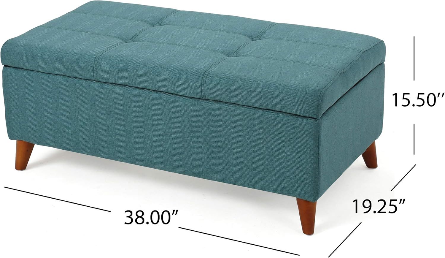 Home Decor, Tufted Ainsley Button Storage Ottoman Bench with Hinged Lid, Ottoman Bench with Storage for Living Room & Bedroom, Solid wood leg - Grand Goldman Shop