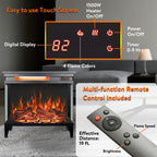 24 inch three sided glass electric fireplace with feet - Grand Goldman Shop