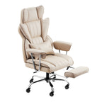 Executive Office Chair with Footrest, 400 lbs Capacity With Heavy Duty PU Leather Wide Office Chair, Big and Tall Reclining O