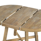 Gia Round Extendable Dining Table with 16' Leaf Wood, Natural - Grand Goldman Shop