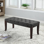 Linon Tufted Bench, Fabric, Gray - Grand Goldman Shop