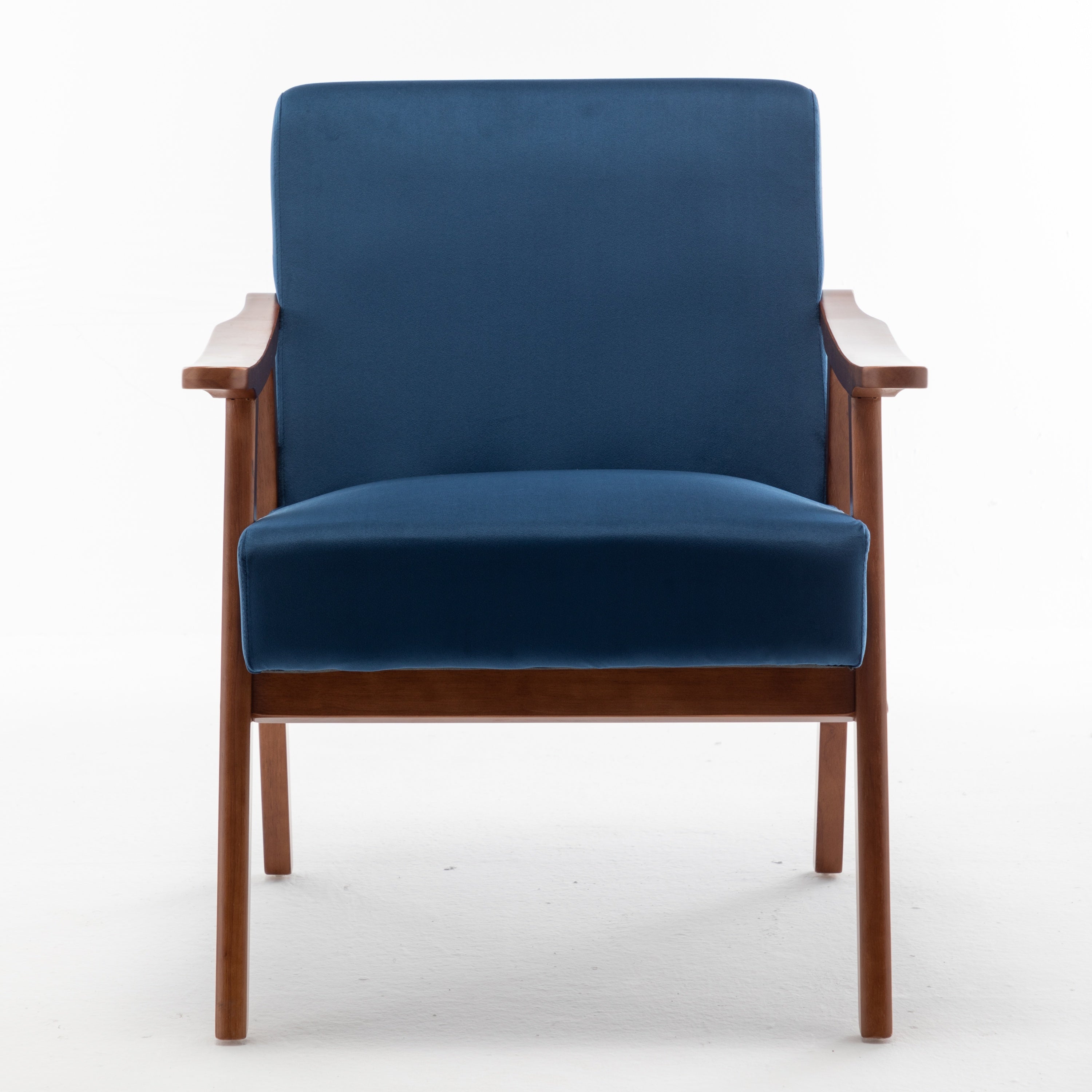 Mid-Century Modern Wingback Accent Chair with Solid Wood Frame and Extra-Thick Backrest – Lounge Chair for Living Room, Bedroom, or Reading Room - Grand Goldman Shop