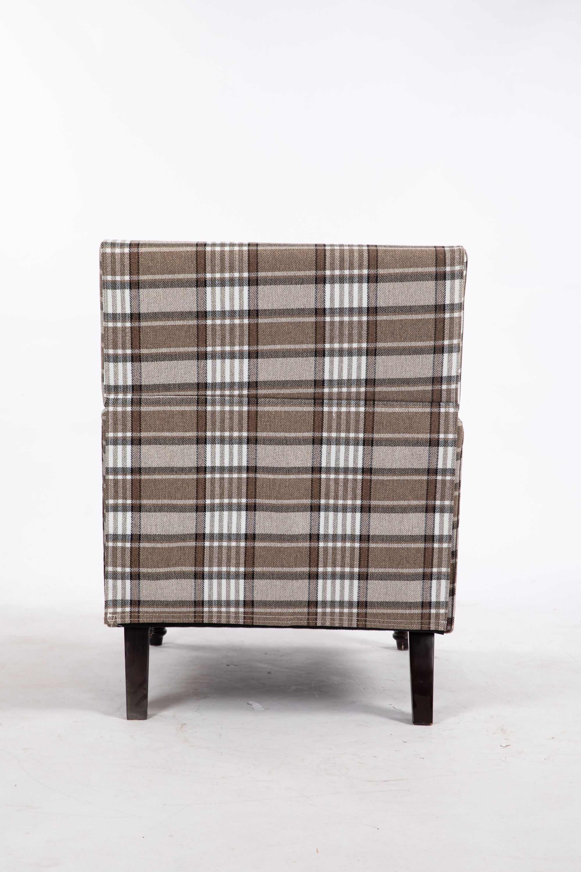 Upholstered Accent Chair, Vintage Armchair with Brown Linen Fabric and Nailhead Trim for Living Room - Grand Goldman Shop