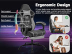 Gaming chair, Computer chair Ergonomic chair with footrest Office chair Ergonomic computer chair with lumbar backrest Blackgr