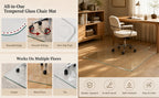 CLEAR Irregular Tempered Glass Chair Mat 36X47 INCH - Grand Goldman