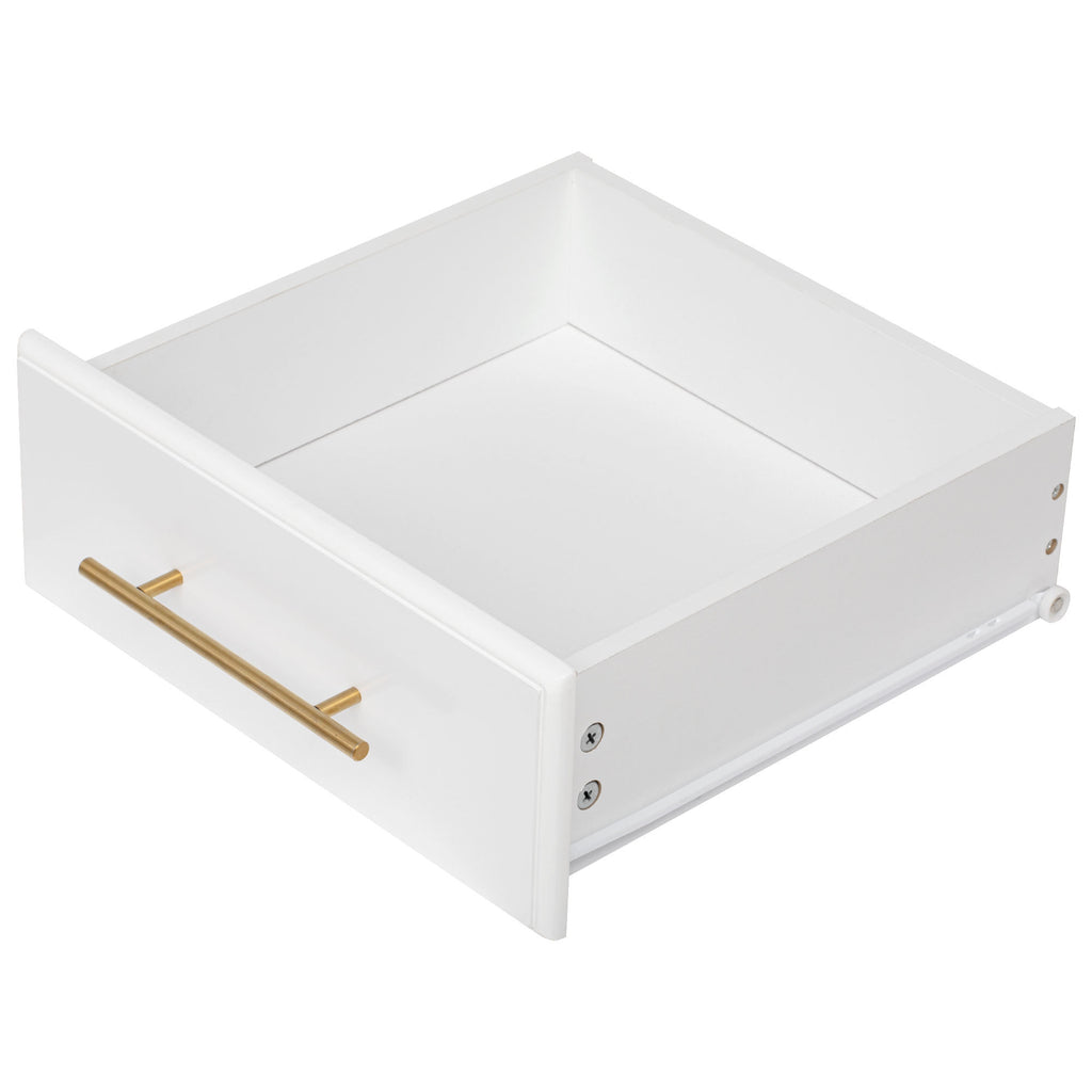 K&K 59.3' Kitchen Island with Storage 2 Pull Out Cabinet Organizers & Rubber Wood Drop Leaf, Rolling Kitchen Island with Trash Can Storage, Power Outlet, Spice & Towel Rack for Kitchen, Dining, White - Grand Goldman Shop