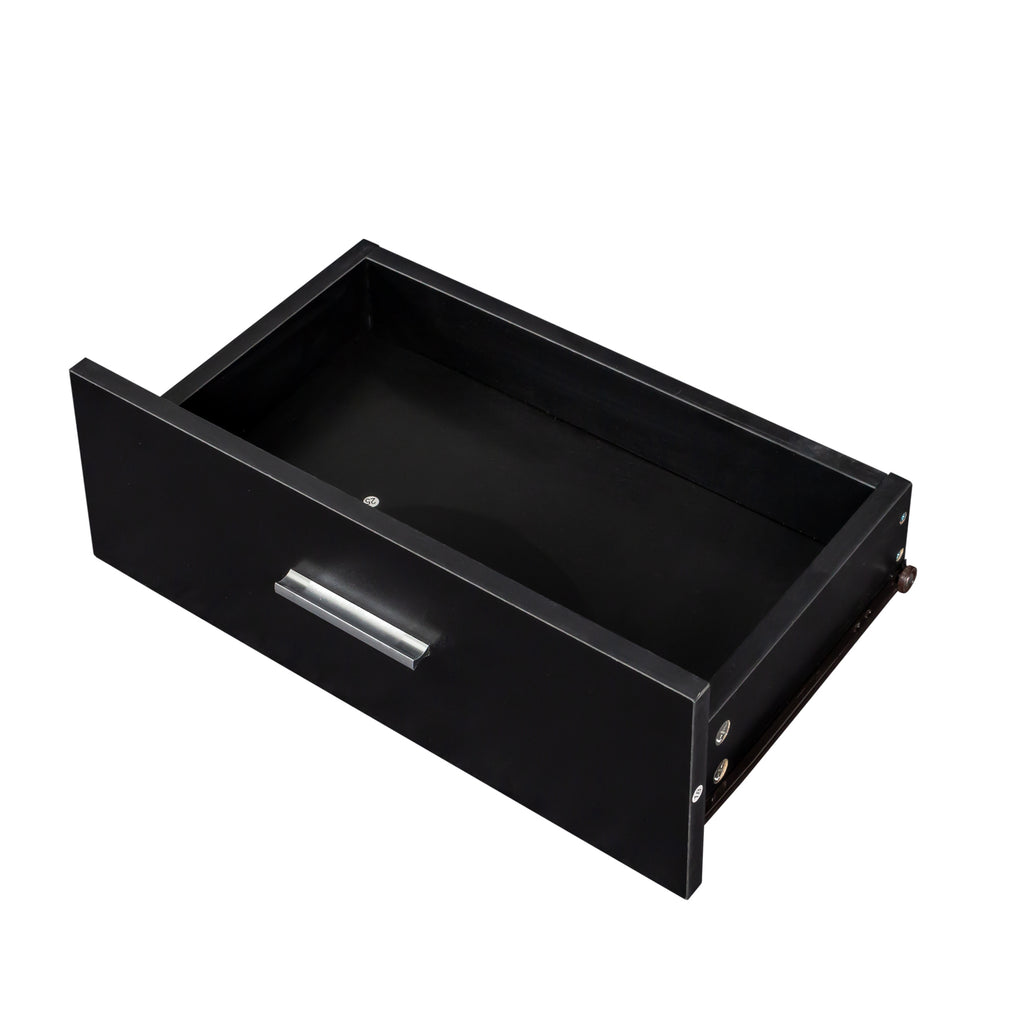 Black modern simple hair desk, multi-layer storage, large storage space - Grand Goldman Shop
