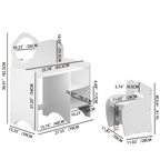 Kids Vanity Table with Mirror and Chair, Wooden Children's Dressing Makeup Desk with Storage Shelves, Study and Activity Tabl