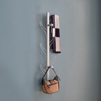Vertical Eight Hook Coat Rack Wall Mount - Silver - Grand Goldman Shop