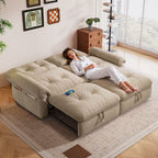 W3820S00025, a 77-inch convertible sofa bed, and a 2-in-1 piece suitable for both sitting and lying. Made of cloud-like fabric, it is applicable to living rooms, bedrooms and apart - Grand Goldman Shop