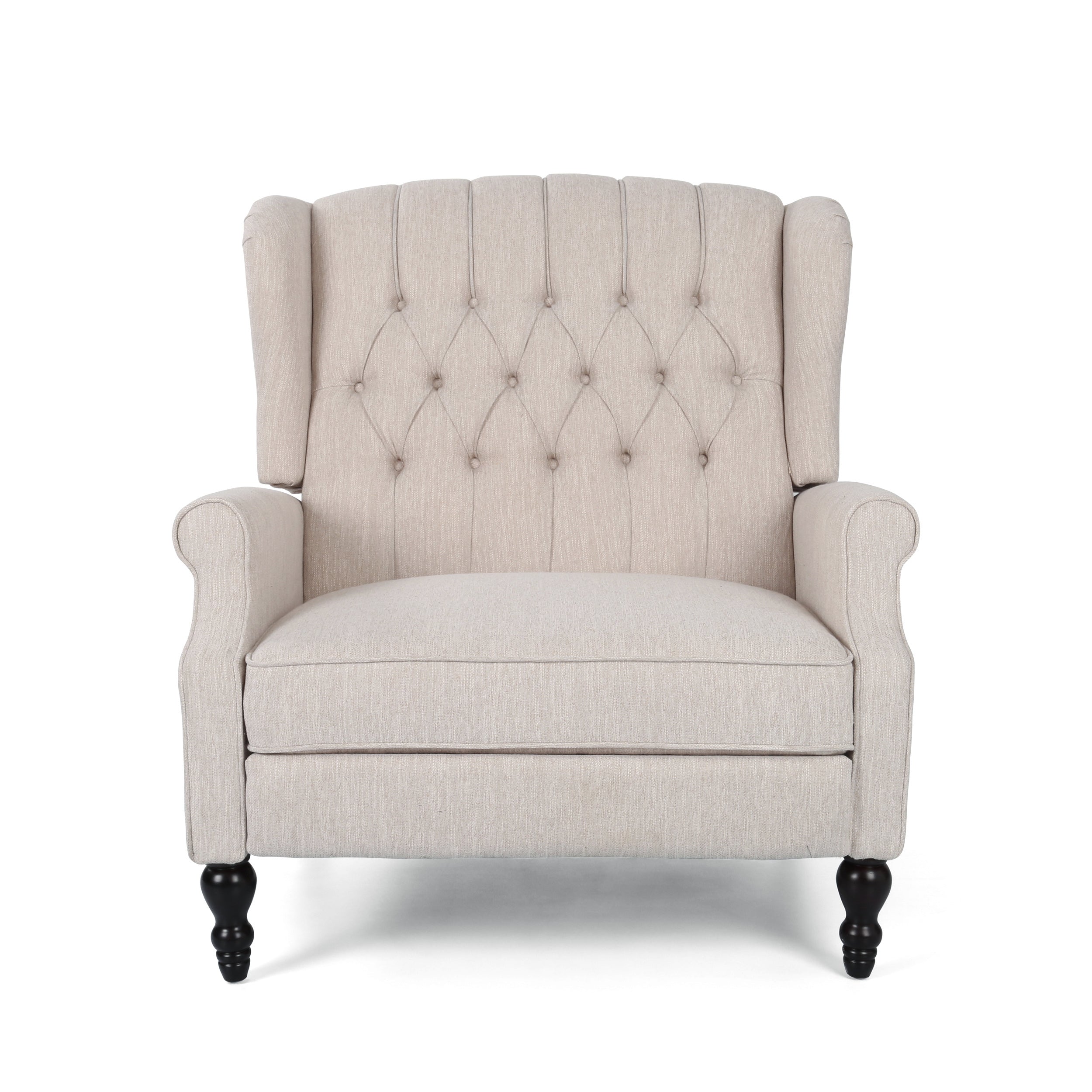 Push Back Recliner Chair Fabric Lounge Armchair Pushback Recliner with Rivet Decoration Wingback Single Sofa Chair with Padded Seat for Living Room, Bedroom 33.25D x 37.75W x 42.5H in - Grand Goldman Shop