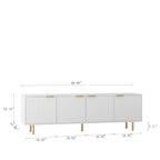 White Modern TV Stand Fluted 68' t, Entertainment Center with Storage Doors, TV Console Media Cabinet,  for 55+ Inch TV, Living Room - Grand Goldman Shop