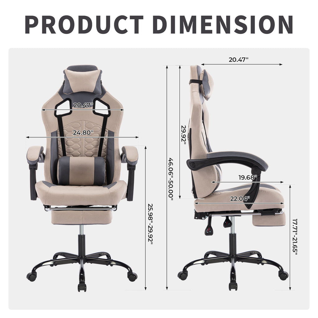 Gaming Chair with Massage,Ergonomic PC Gaming Chair with Footrest Comfortable Headrest and Lumbar Support,High Back PVC Leath