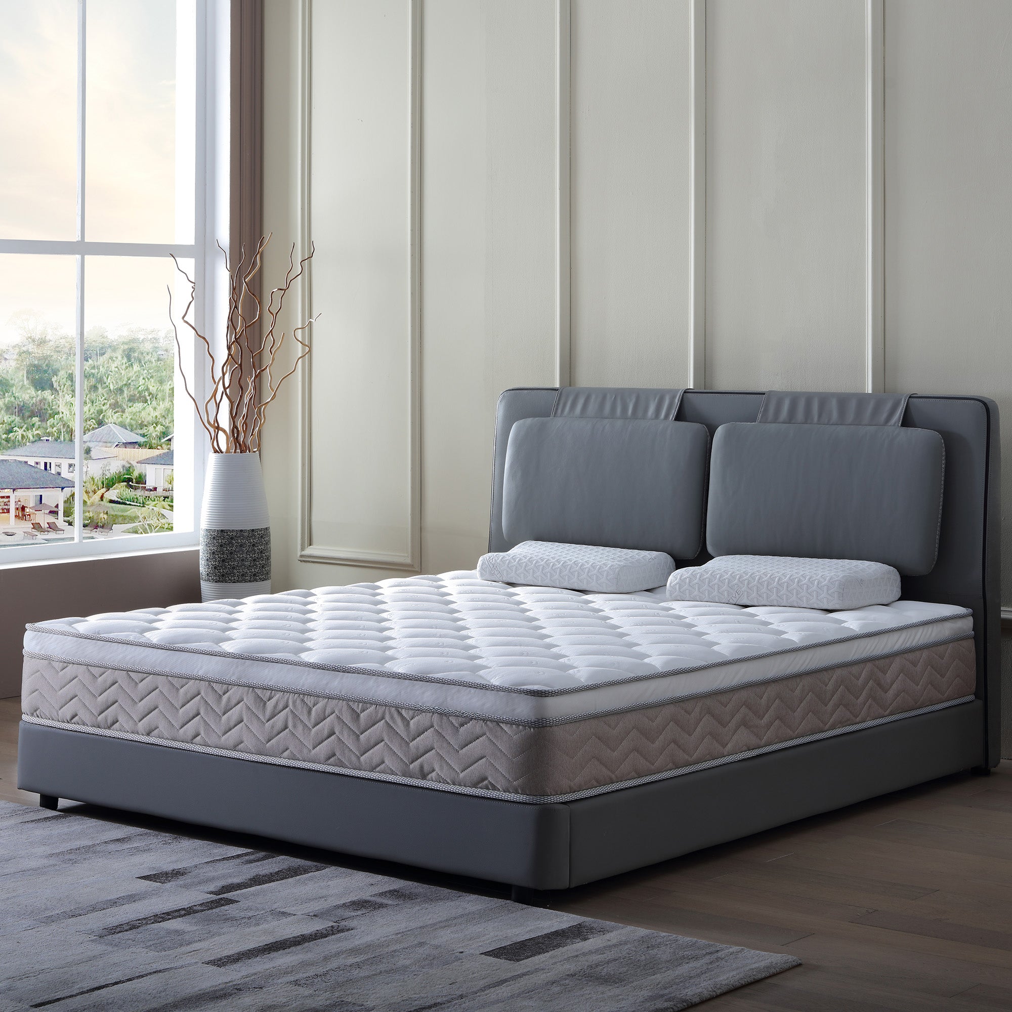 12 inch Hybrid Mattress in a Box,Individual Pocket coil, Medium Firm, Memory Foam Mattress - Grand Goldman Shop