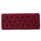 HILTON Ottoman Bench with Button Tufting and Half-Circle Legs in Red Fabric - Grand Goldman Shop