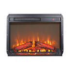 23 inch electric fireplace insert, ultra thin heater with log set & realistic flame, remote control with timer, overheating protection - Grand Goldman Shop