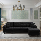 MEGA right sectional sofa with footrest, convertible corner sofa with armrest storage, living room and apartment sectional sofa, right chaise longue and grey - Grand Goldman Shop