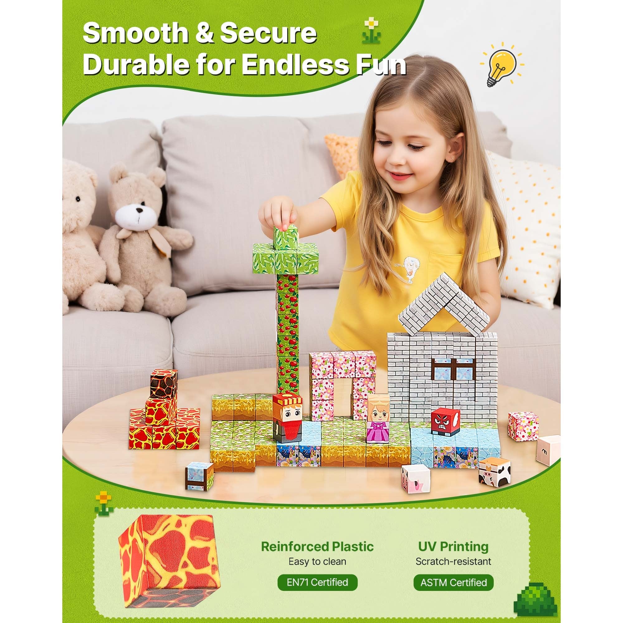 Magnetic Blocks 150 PCS Forest Castle Set STEM Montessori Sensory Toys | Premium Home Decor - Grand Goldman