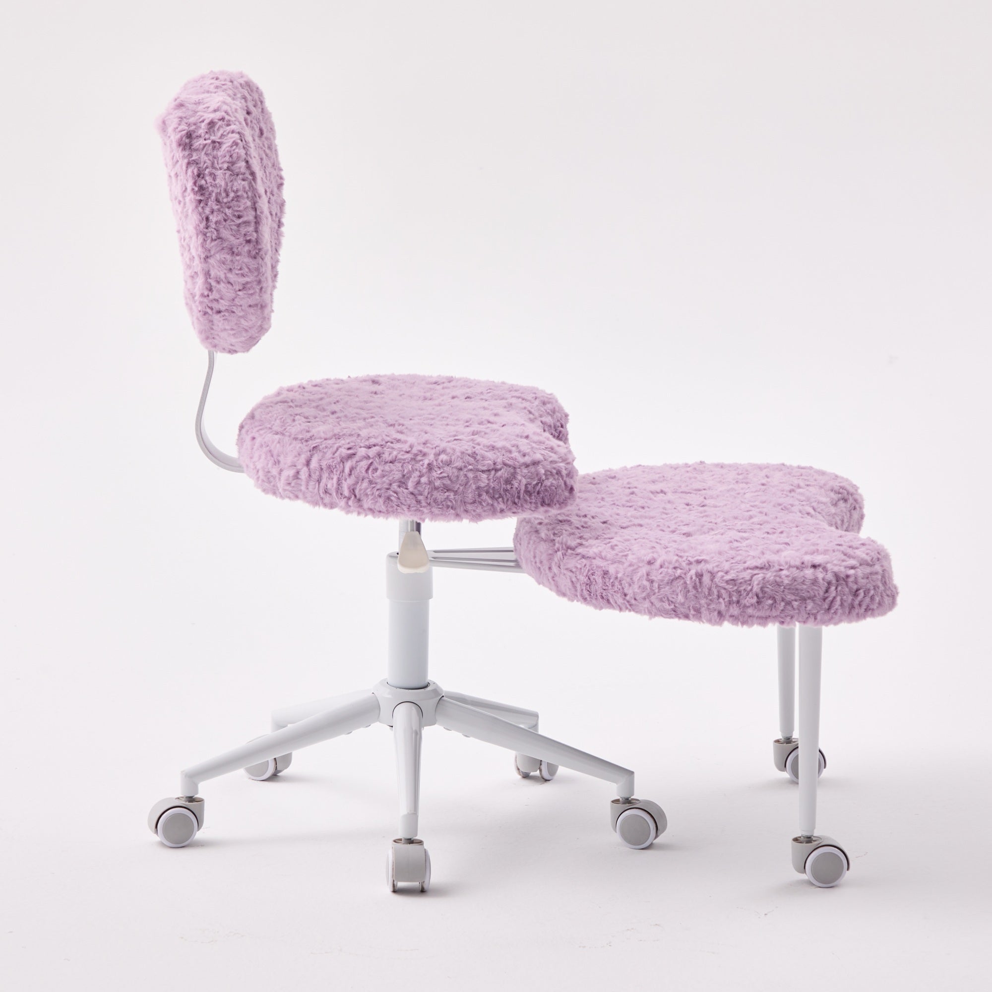 Artificial rabbit hair Meditation Chair Plus, Cross Legged Chair with Wheels, ADHD Chair, Criss Cross Desk Chair with Lumbar 