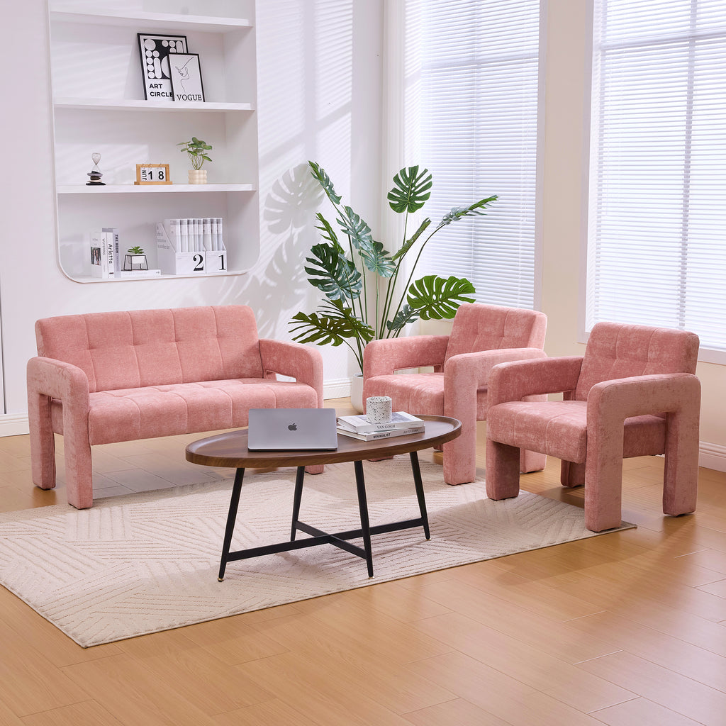 Nordic Modern Double Armchair Living Room & Bedroom Compact Upholstered Sofa Leisure Sofa Comfortable Seating with Dual Armrests Can be paired with a single chair - Grand Goldman Shop
