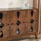 60.5' Mid Century Modern Sideboard Buffet Cabinet with Storage, TV Media Console Table, Storage Cabinet with 4 Doors & Adjustable Shelves for Kitchen Dining Living Room Entryway, Walnut - Grand Goldman Shop