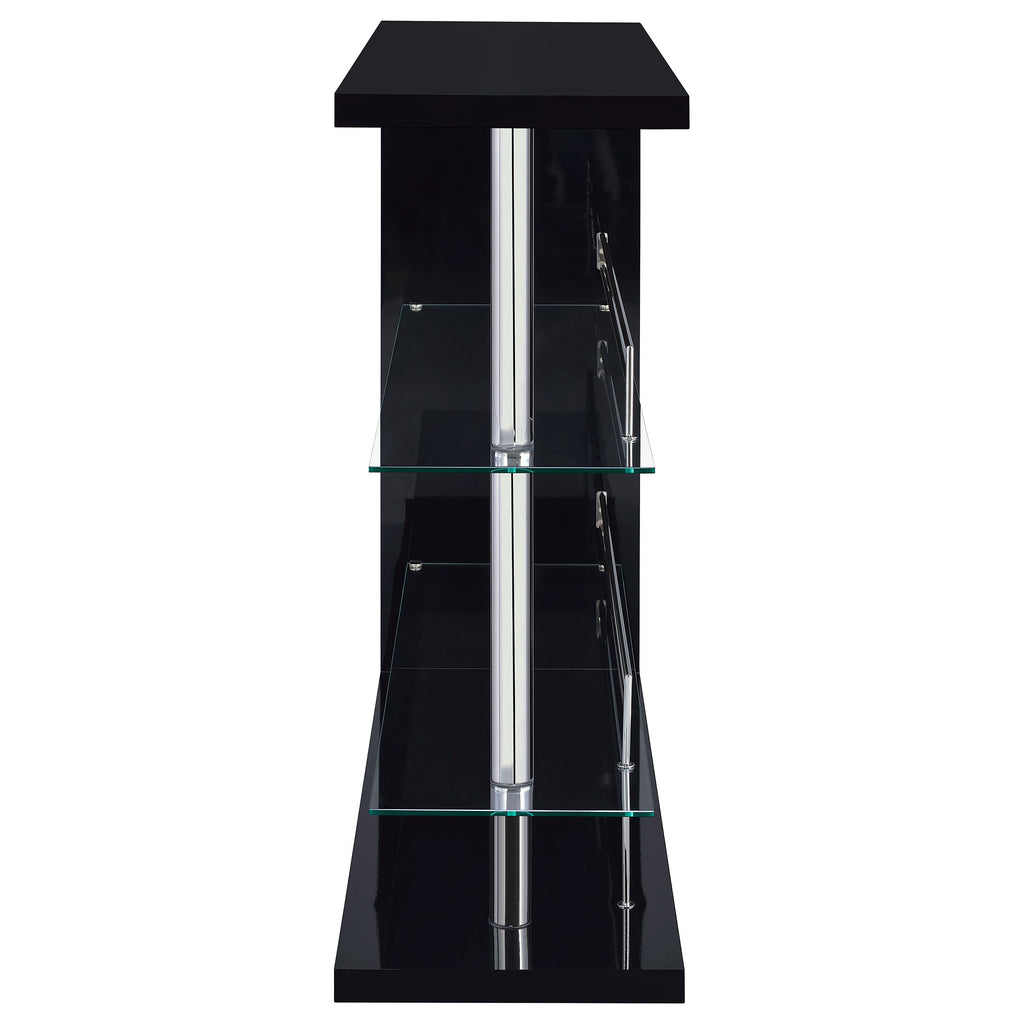 Gilbert Black High Gloss Bar Shelf - Grand Goldman Shop