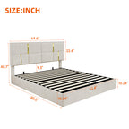 2-Pieces Bedroom Sets,Queen Size Upholstered Platform Bed with Hydraulic Storage System,Storage Ottoman with Metal Legs,Beige(Old SKU:N733S207778A) - Grand Goldman Shop