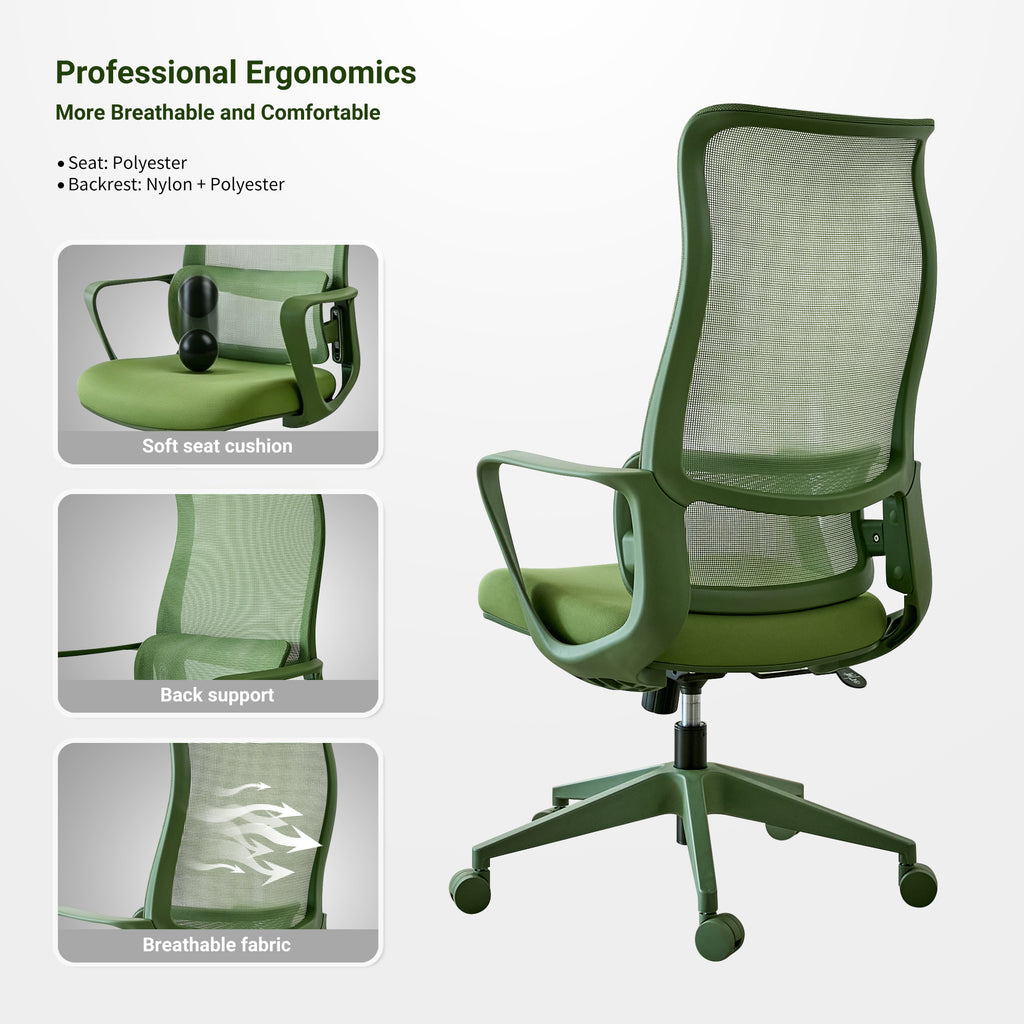 Ergonomic Colorful Office Chair 350LBS Home Office Mesh Breathable High Back, With Adjustable Lumbar Support Computer Chair, 