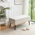 Storage Bench with Storage Bench for Bedroom End of Bed Bench Foot of Bed Bench Entryway Bench Storage Ottoman Bench 43.7' W x 18.1' D Off White Bench - Grand Goldman Shop