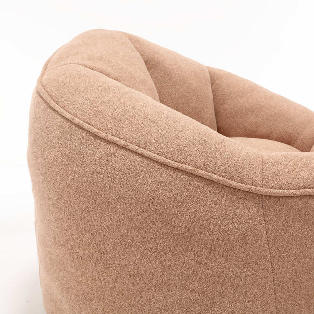 Bedding Bean Bag Sofa Chair with High-Pressure Foam and Footrest, Tan Microfiber - Grand Goldman Shop
