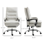 Microfibre Massage Office Chair, Heated Reclining Chair with Footrest,  Cream White | Premium Home Decor - Grand Goldman