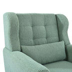 Modern Accent Chair,Teddy Fabric Living Room Chairs Comfy Reading Chair,Mid Century Accent Chair, Lounge Arm Chairs Armchair for Living Room Bedroom (Light Green) - Grand Goldman Shop