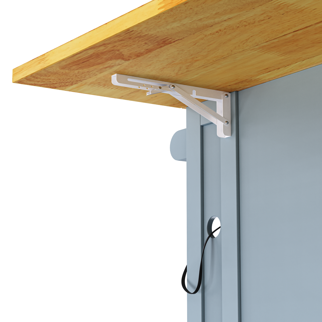 K&K 53inch Large Kitchen Island with 2 Bar Stools,Power Outlet,Door Internal Storage Rack,Kitchen Storage Cart on 5 Wheels with Drop Leaf,5 Open Side Racks,3 Drawers,Grey Blue (Three Packages) - Grand Goldman Shop