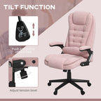 HOMCOM 6 Point Vibrating Massage Office Chair with Heat, Velvet High Back Executive Office Chair with Reclining Backrest, Pad