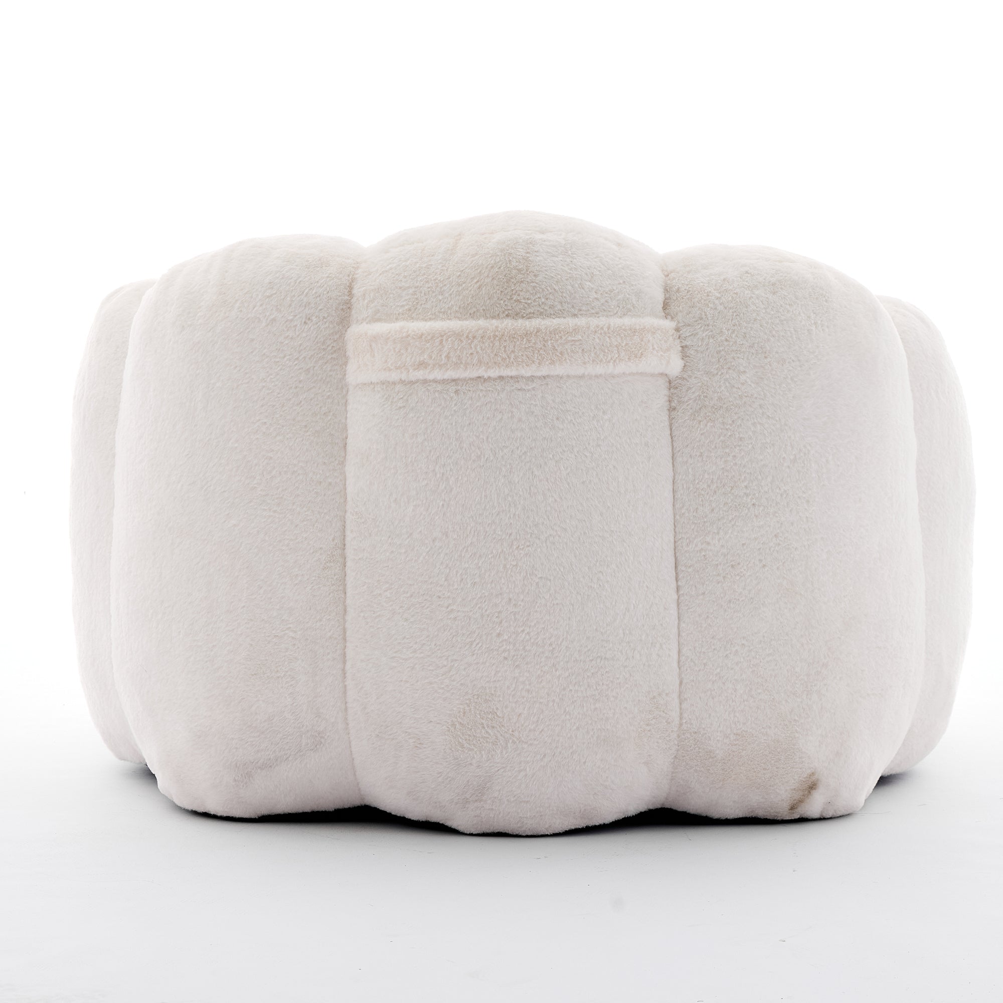 Lotus Style Compression Sofa Adult Bean Bag with Pull Ring, White Plush, 43.7 x 39.76 x 26.77 inches, No Installation Required - Grand Goldman Shop