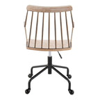 Adjustable Office Chair in Black Metal, Antique Copper and White Washed Wood | Premium Home Decor - Grand Goldman