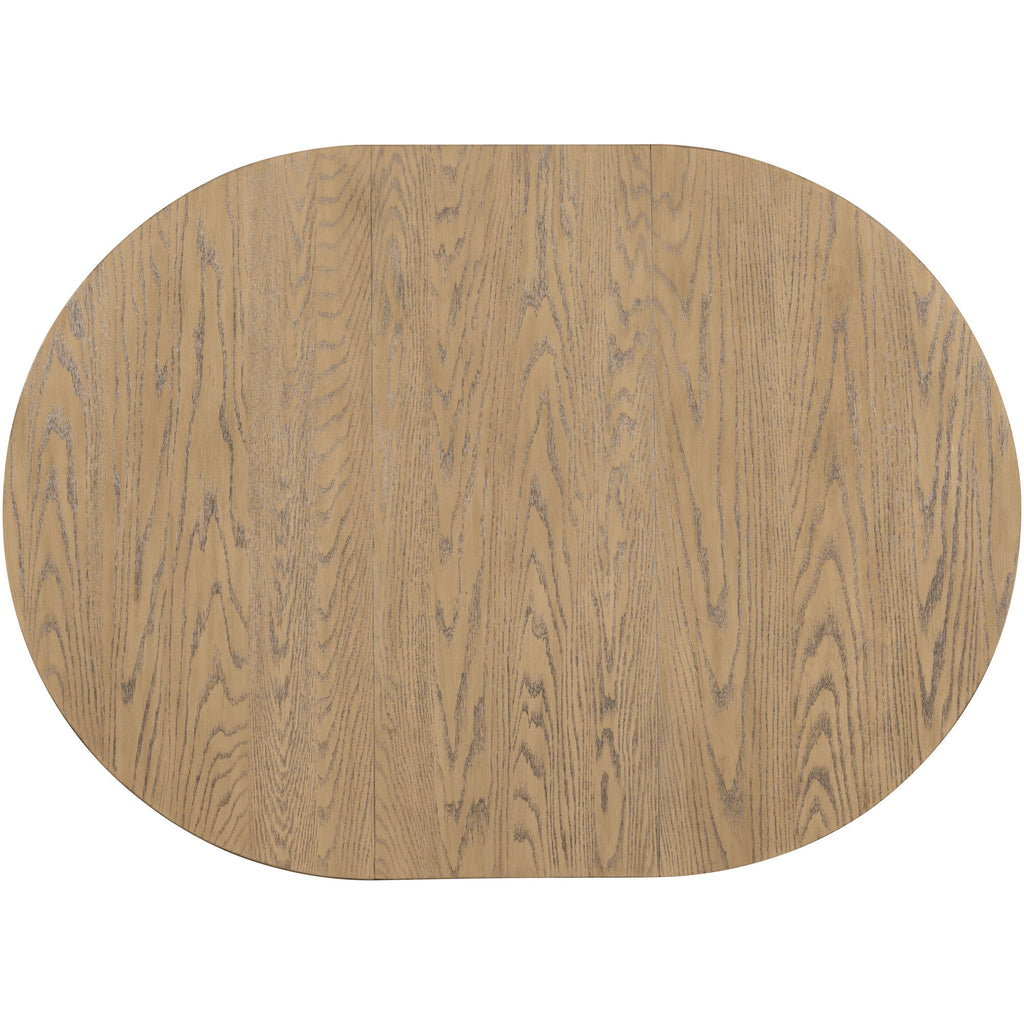 TREXM Farmhouse Round Extendable Dining Table with 16' Leaf Wood Kitchen Table (Oak Natural Wood + Antique White) - Grand Goldman Shop