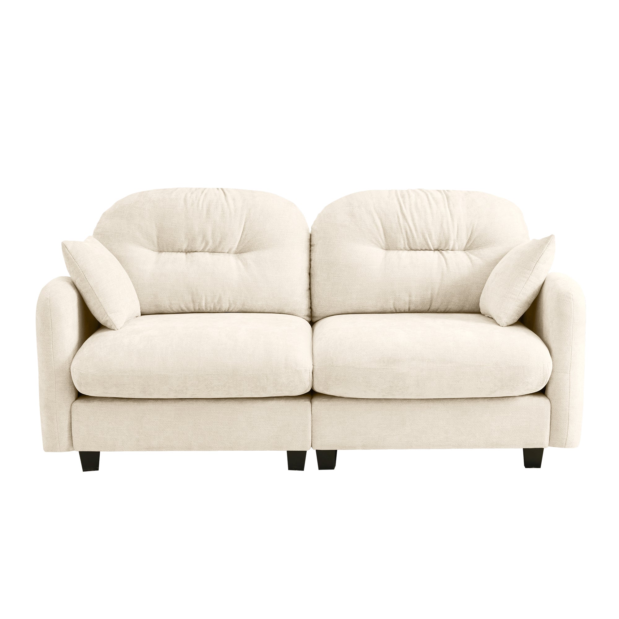 Loveseat Cloud Sectional Couches  Chenille Fabric, Quilted Pleated Design, Ergonomic Design, High-Density Foam Easy Install Elegant Armrests High Quality Wooden Base,Fits Living Rooms,Beige - Grand Goldman Shop
