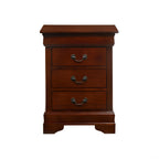Elegant Nightstand with Three Drawers Cherry Finish Particle Board 29x21x16 Inches - Grand Goldman Shop