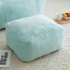 Giant Bean Bag Chair withFootstool, Oversized Bean Bag  for Adults and Kids, Faux Fur Shell-Shaped Large Chair with Filler, Stuffed Big Accent Sofa,  Floor Sofa for Gaming,Reading Living Room Bedroom - Grand Goldman Shop
