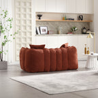Cozy Beanbag Chair with High Resilience Foam Core for Two - Red Chenille, 66x35x25 inches - Grand Goldman Shop