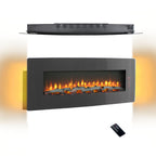 48 inch Curved Front Wall Mounted Electric Fireplace with remote and multi color flame & emberbed - Grand Goldman Shop