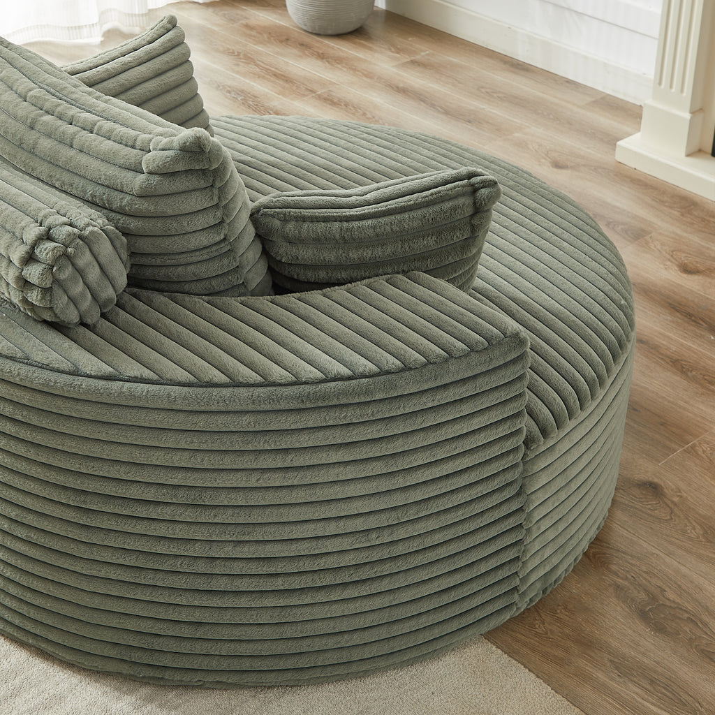 55'L Corduroy Sponge single sofa,No Assembly Required,Fluffy Modern Sleeper Chair for Living room, Bedroom, Lounge and Projection Room(Not a swivel chair.) - Grand Goldman Shop